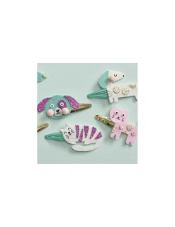 Janod 6 barrettes pailletées à créer Little Pets -