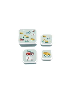 Enfant A little lovely company 4 boites à goûter véhicules -
