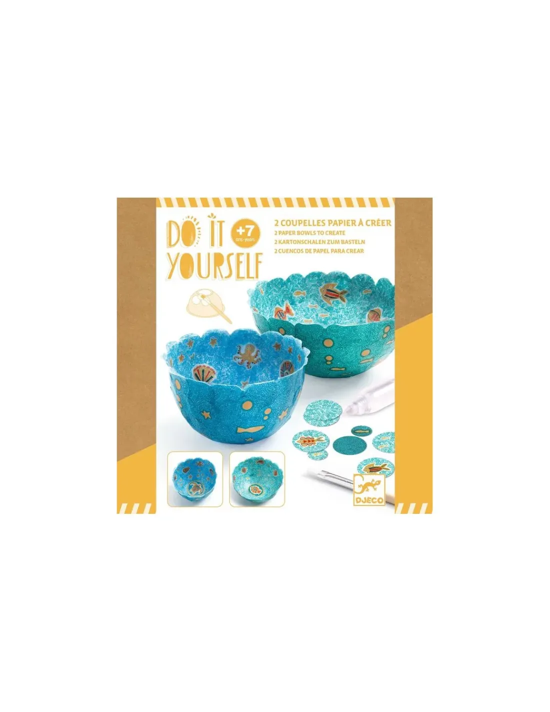 Djeco 2 coupelles papier à créer Dans la mer - Do it Yourself -
