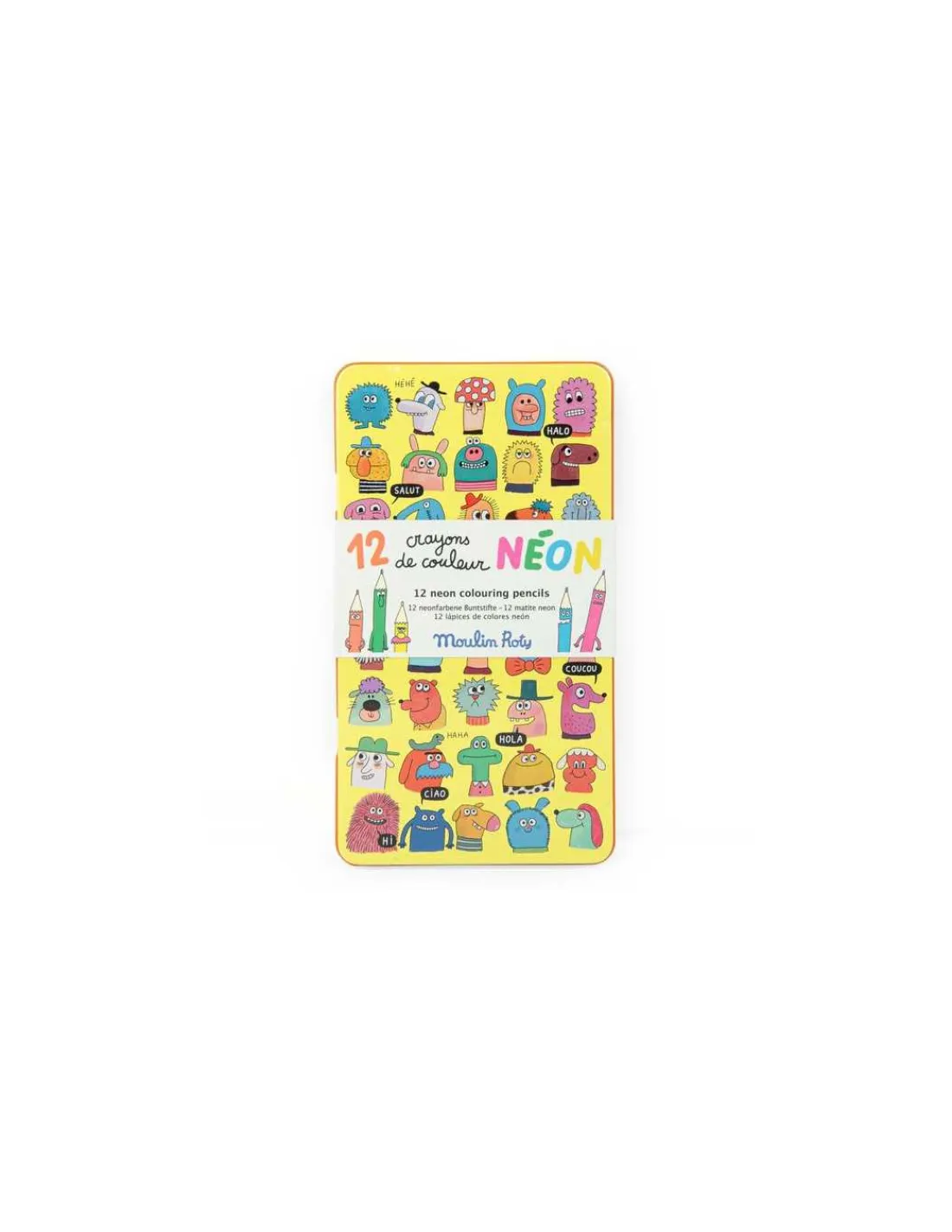 Enfant Moulin Roty 12 crayons de couleur Néon Les Schmouks -