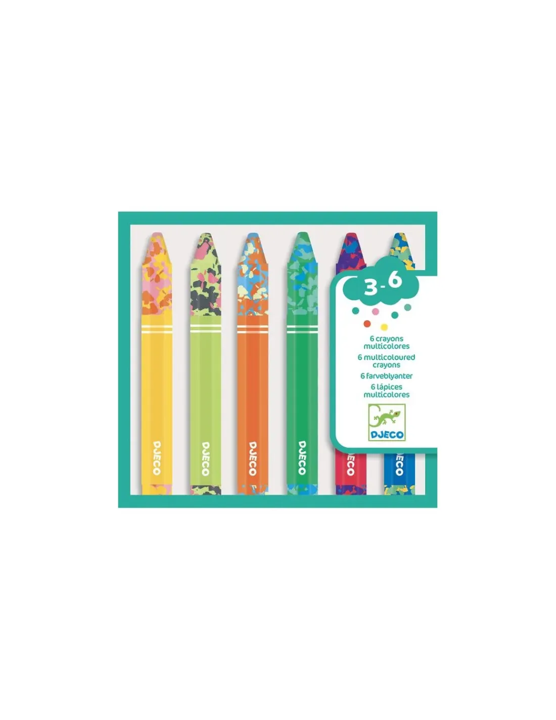 Enfant Djeco 6 crayons multicolores -