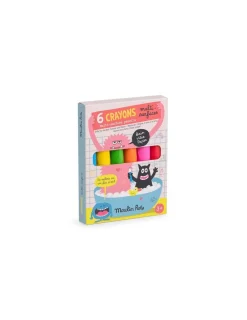Enfant Moulin Roty 6 crayons multisurfaces Les Schmouks -