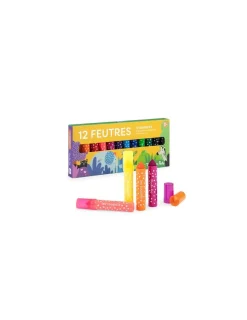 Enfant Moulin Roty 12 gros feutres pointes coniques Les Toupitis -