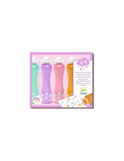 Djeco 4 Marqueurs gros pois Pearly -