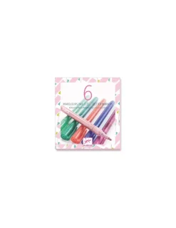 Djeco 6 marqueurs pailletés sweet -