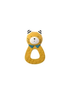 Moulin Roty Anneau caoutchouc naturel Chat moutarde Les Moustaches -