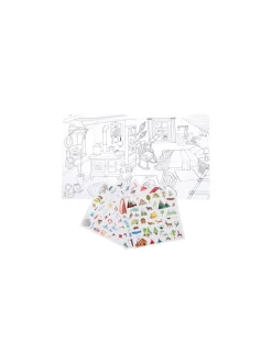 Moulin Roty Cahier de coloriage et stickers L'explorateur Le Jardin du Moulin -