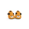 Moulin Roty Chaussons cuir chat moutarde Les moustaches 6/12 m -