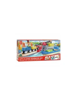 Hape Toys Circuit de train cargo et grue - Hape