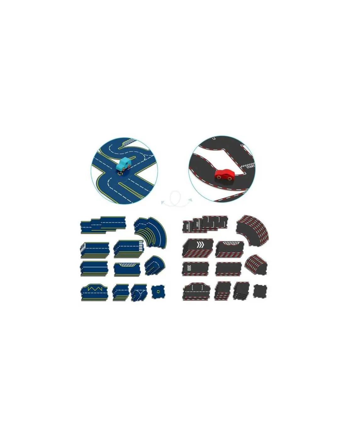 Vilac Circuit réversible ity 42 pièces + 2 voitures -