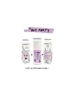 Enfant nailmatic KIDS Coffret Bus Party Disco violet - Nailmatic