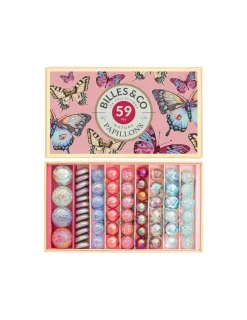 Billes and Co Coffret de 59 billes Papillons Anamorphique - Billes & Co