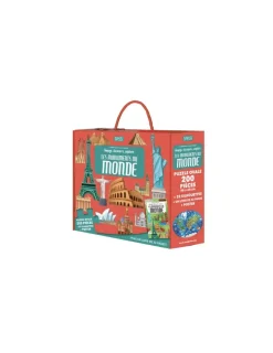 Sassi junior Coffret livre et puzzle les monuments du monde - Sassi