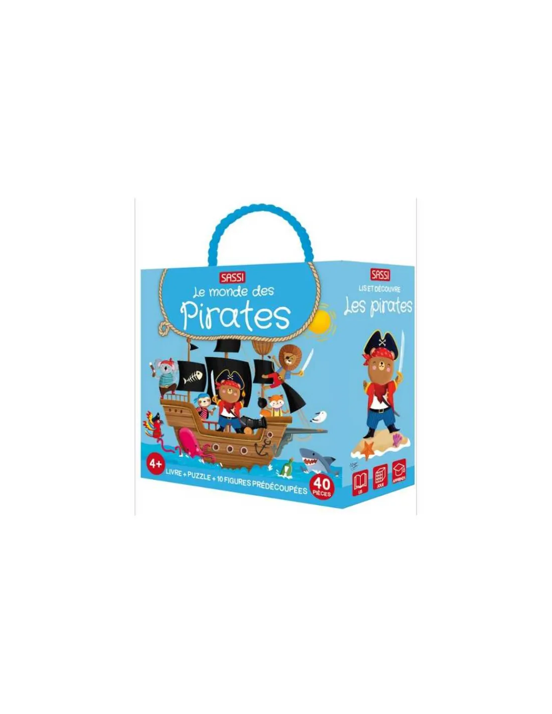 Sassi junior Coffret livre et puzzle Le monde des pirates - Sassi