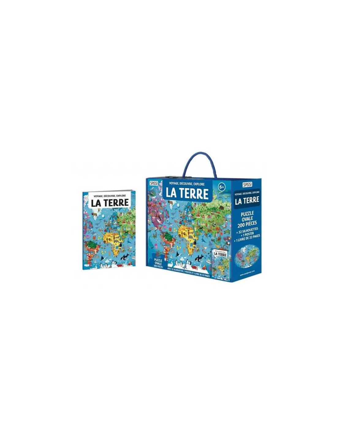 Enfant Sassi junior Coffret livre et puzzle La Terre - Sassi