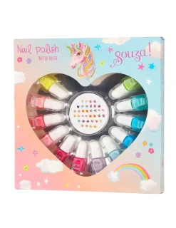 Enfant Souza Coffret vernis à ongles et autocollants arc en ciel -