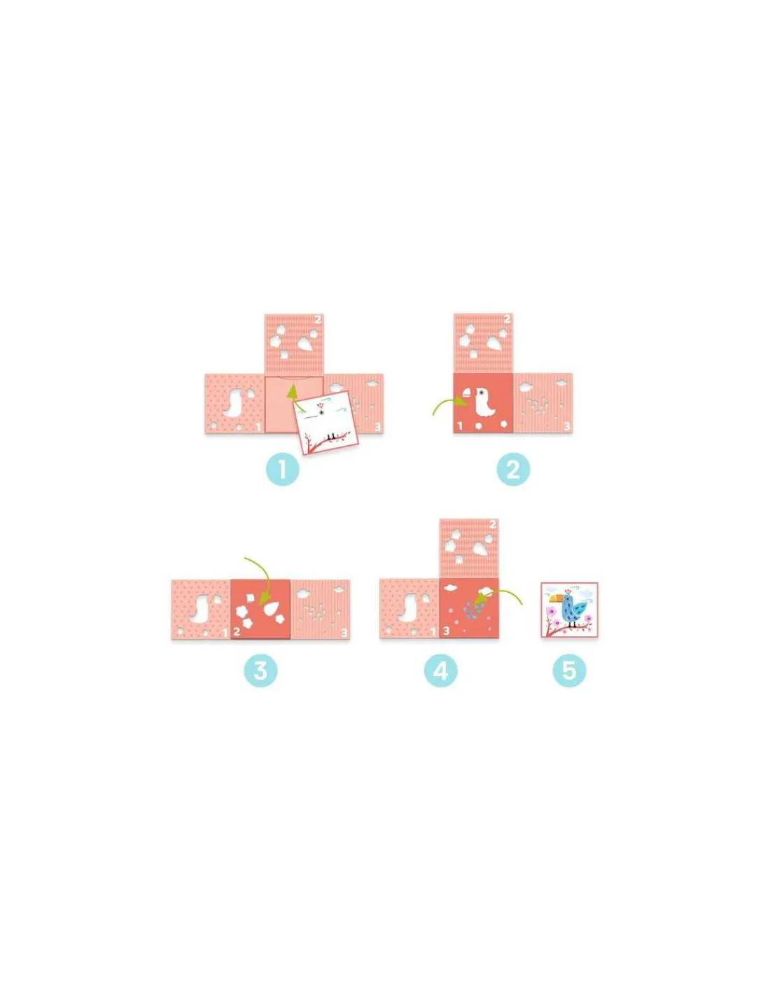 Djeco Coloriage 3 pochoirs pour une image -