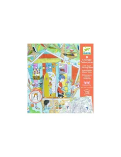 Djeco Coloriages petites portes Les cabanes de Nina -