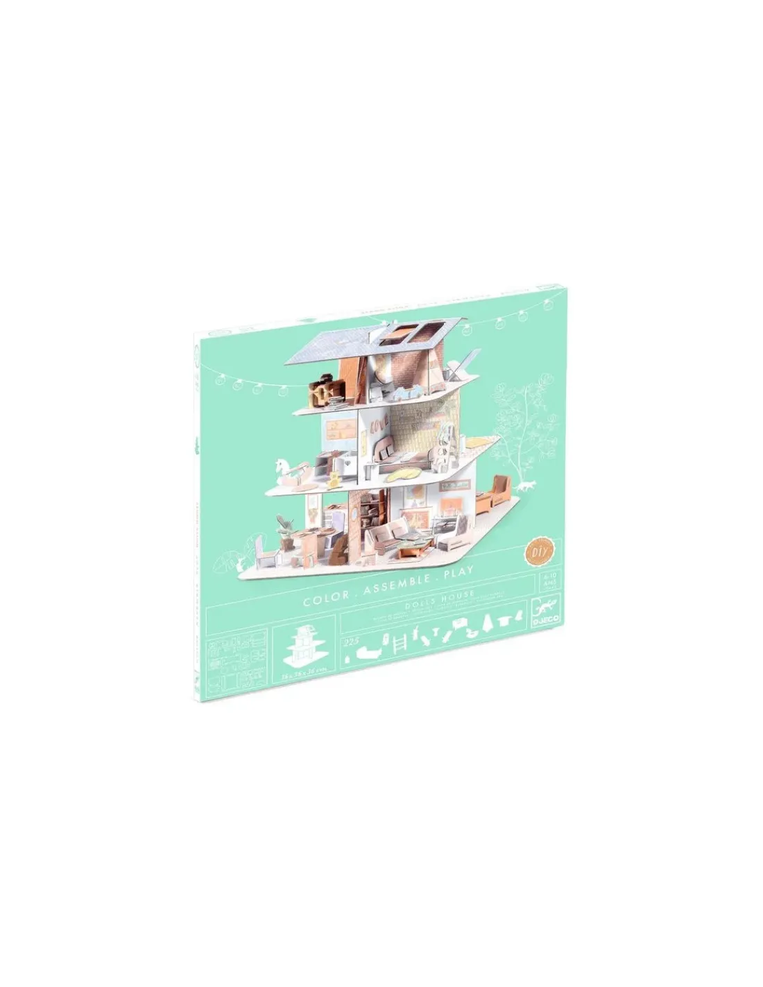 Djeco Colorie assemble et joue DIY Maison de poupées -