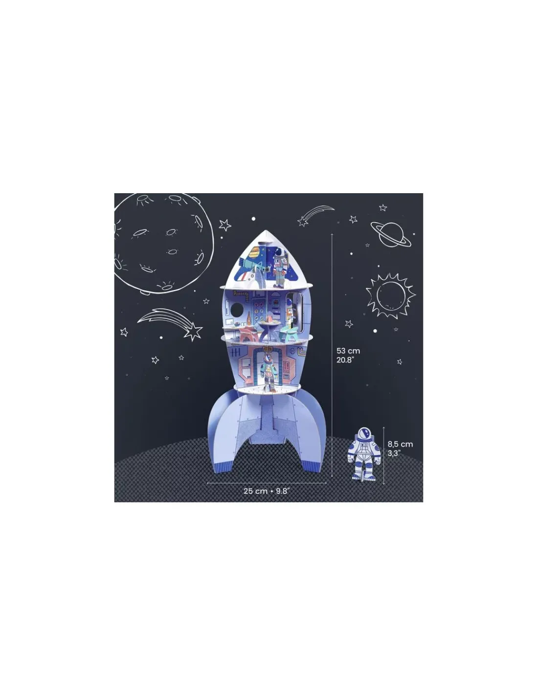 Djeco Colorie assemble et joue DIY Fusée -