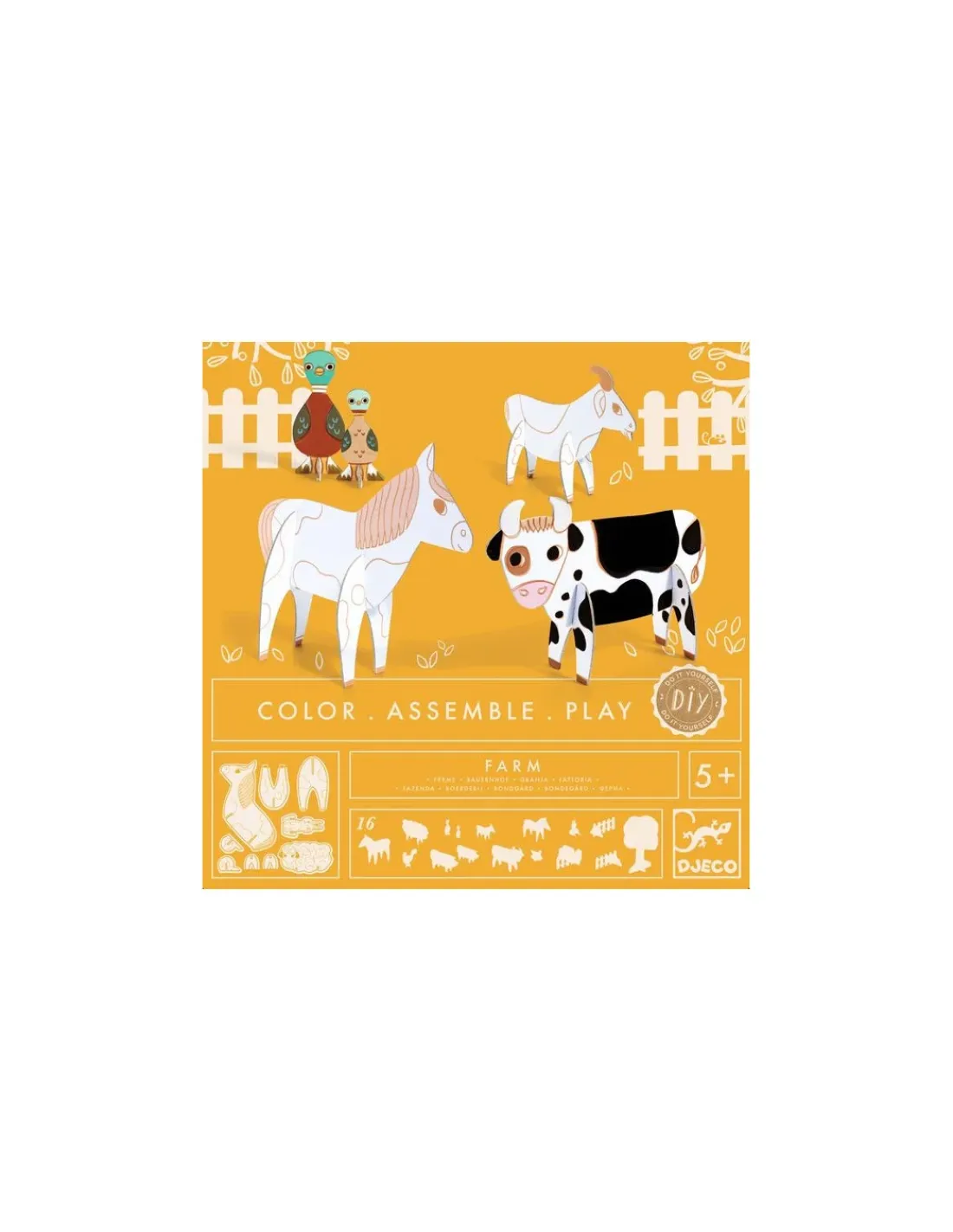 Djeco Colorie assemble et joue DIY Ferme -