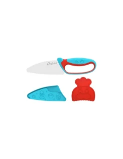 Chefclub kids Couteau du chef bleu et rouge -