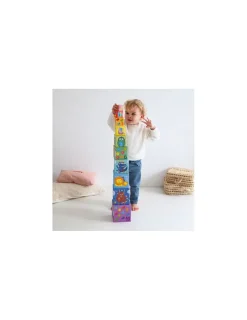 Djeco Cubes à empiler arc en ciel -