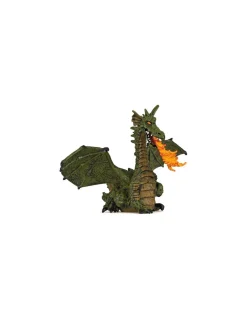 Papo Figurine dragon ailé vert avec flammes -
