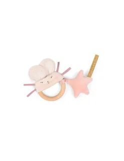Moulin Roty Hochet anneau bois souris rose La petite école de danse -