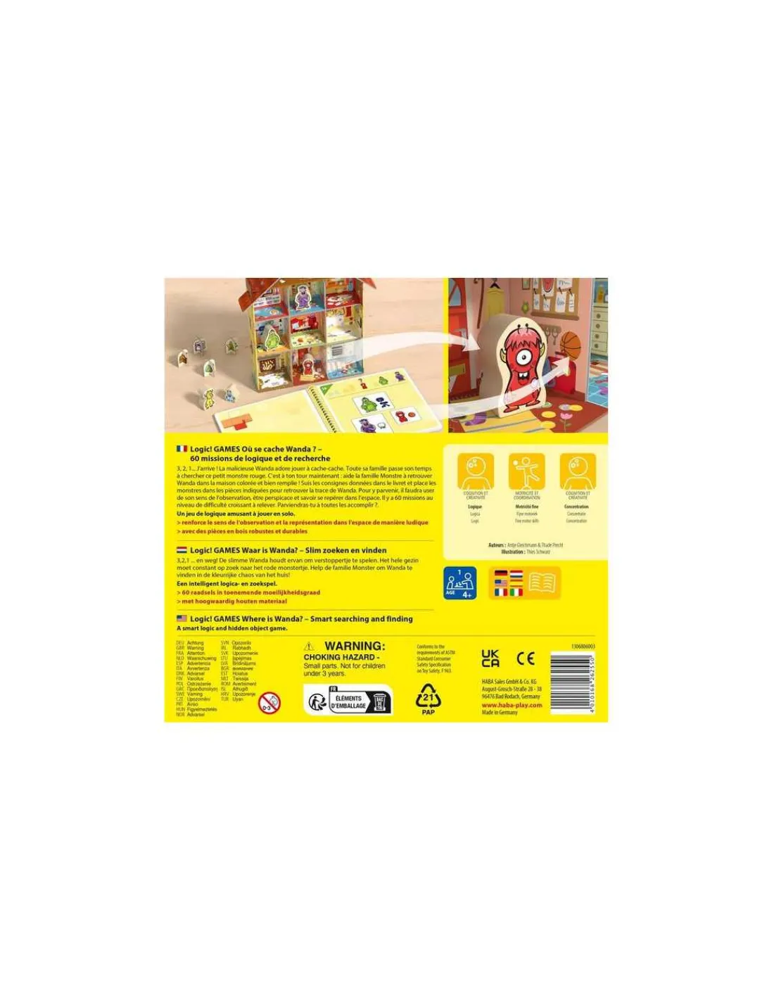 Enfant Haba Logic Games Où se cache Wanda? -