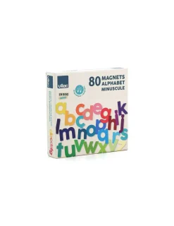 Vilac Magnets alphabet minuscules bois 80 pièces -