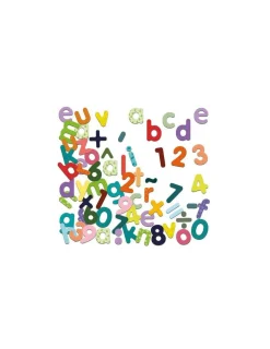 Jeujura Magnets bois 80 lettres minuscules et chiffres -