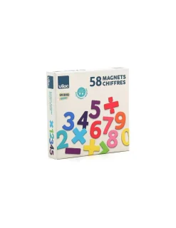 Vilac Magnets chiffres bois 58 pièces -