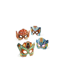 Djeco Masques à métalliser Super Robots - Do it Yourself -