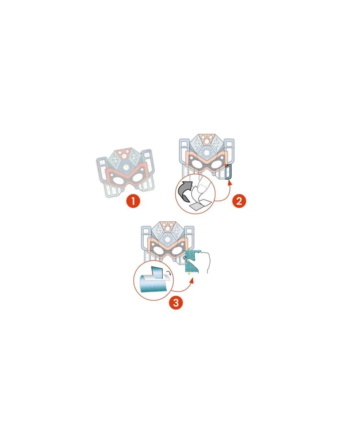 Djeco Masques à métalliser Super Robots - Do it Yourself -