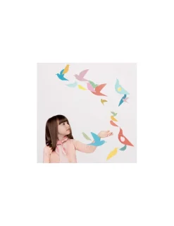 Enfant Little Big Room by Djeco Mobile en papier oiseaux multicolores - Djeco