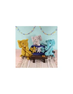 Les Deglingos Peluche Dimoitou l'éléphant jaune moutarde - Les Ptipotos by Déglingos