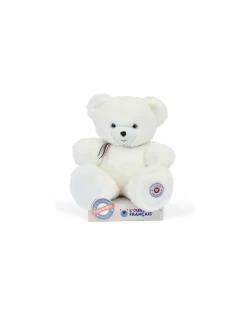 L'Ours Francais Peluche L'ours français 35 cm blanc flocon