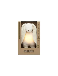 Moonie Peluche veilleuse musicale lapin blanc polaire -