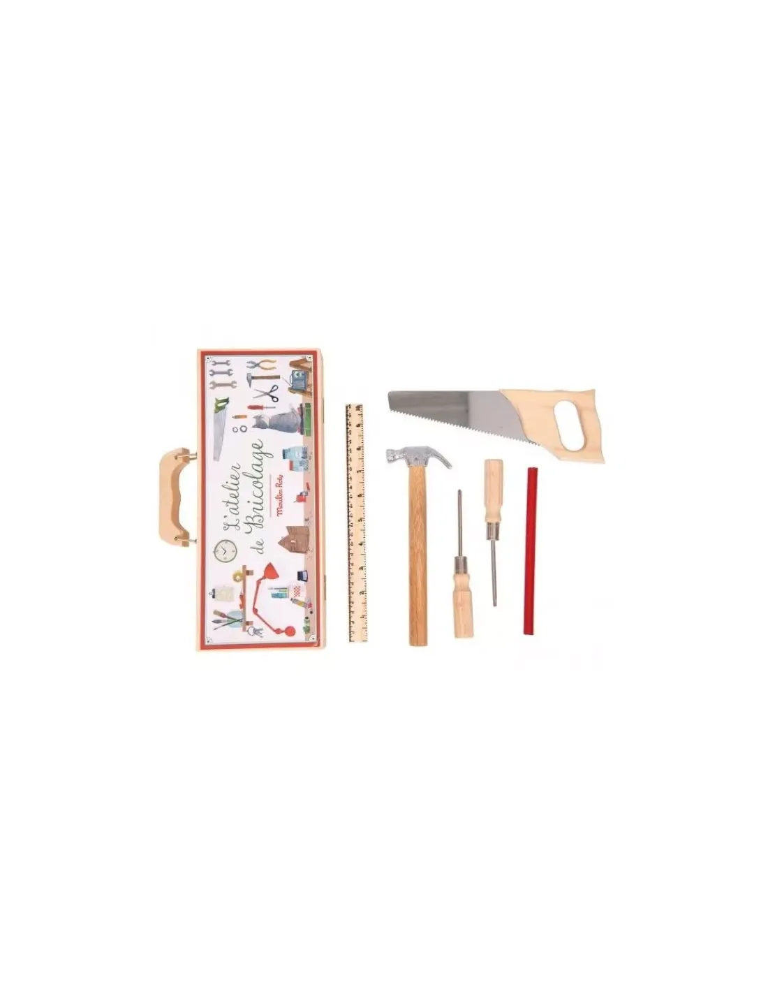 Enfant Moulin Roty Petite valise bricolage 6 outils -