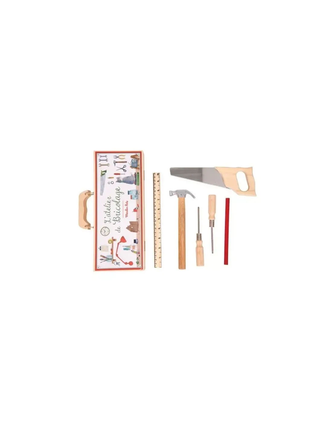 Enfant Moulin Roty Petite valise bricolage 6 outils -