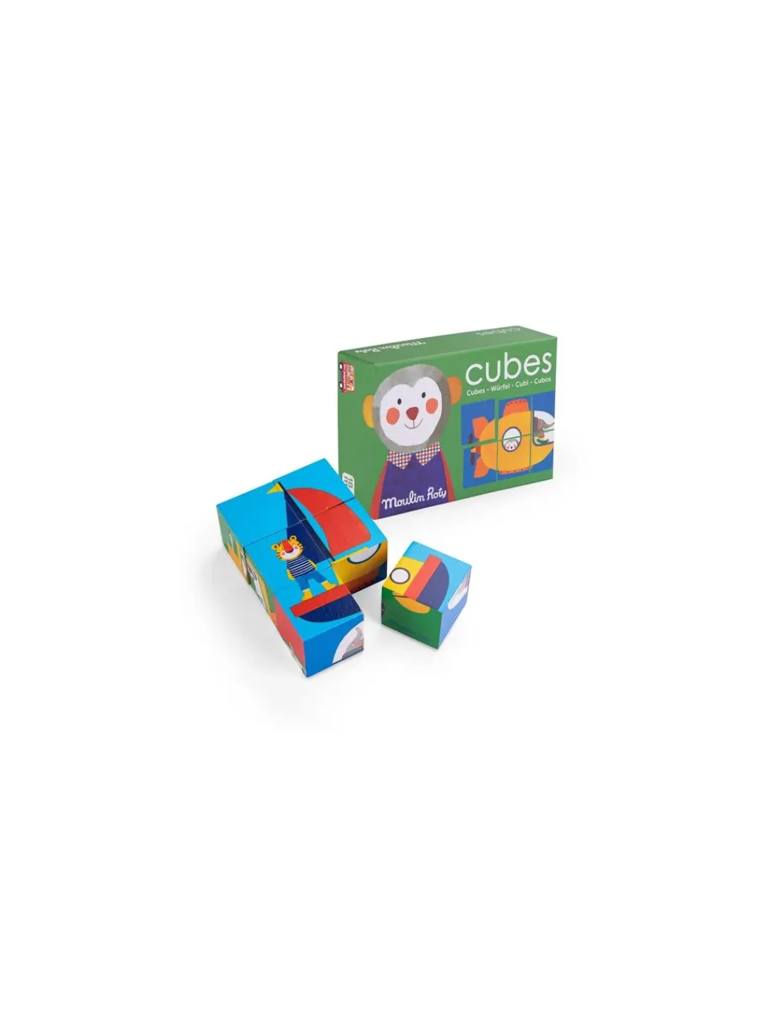 Moulin Roty Puzzle 6 cubes Les Popipop -