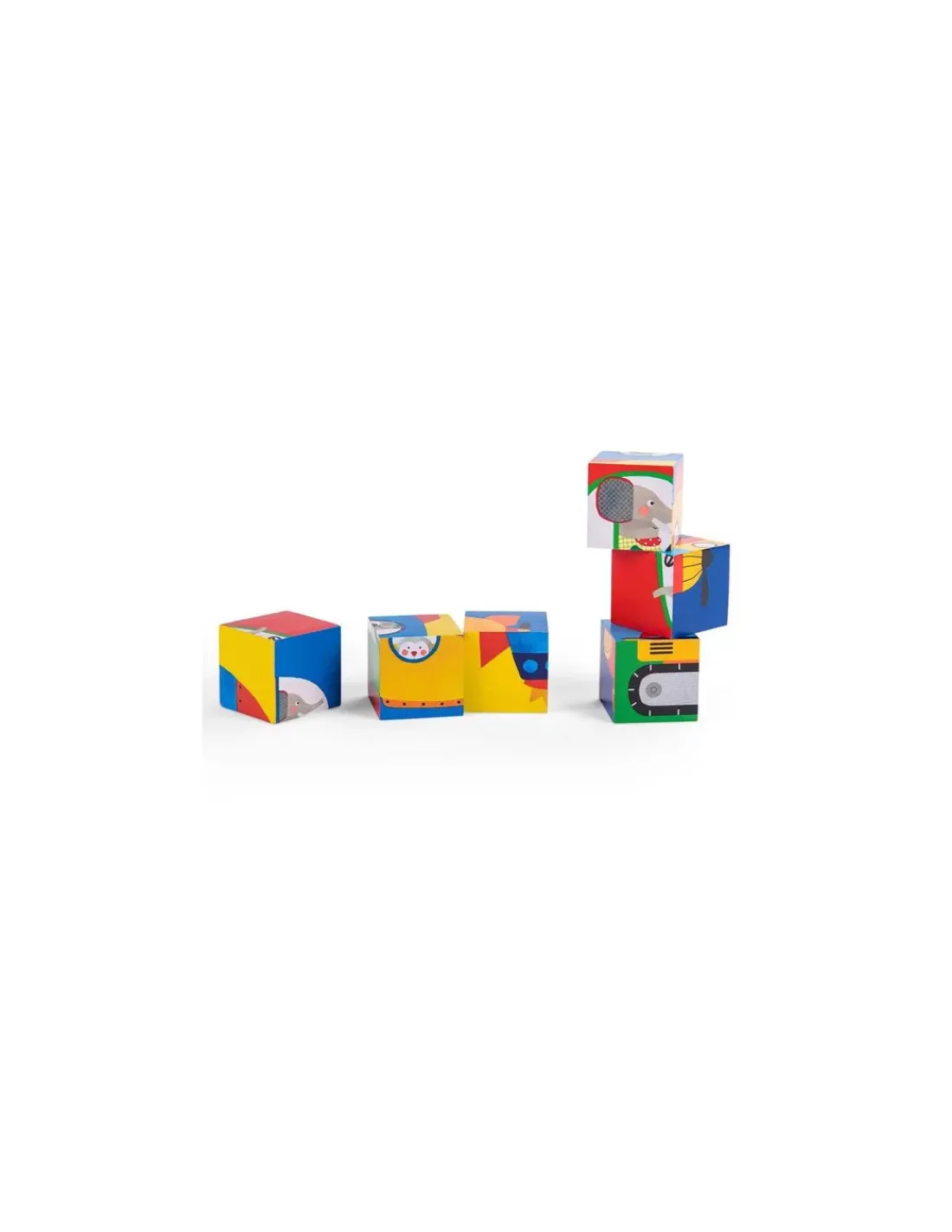 Moulin Roty Puzzle 6 cubes Les Popipop -