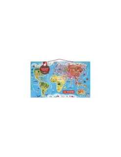 Enfant Janod Puzzle carte du monde magnétique -