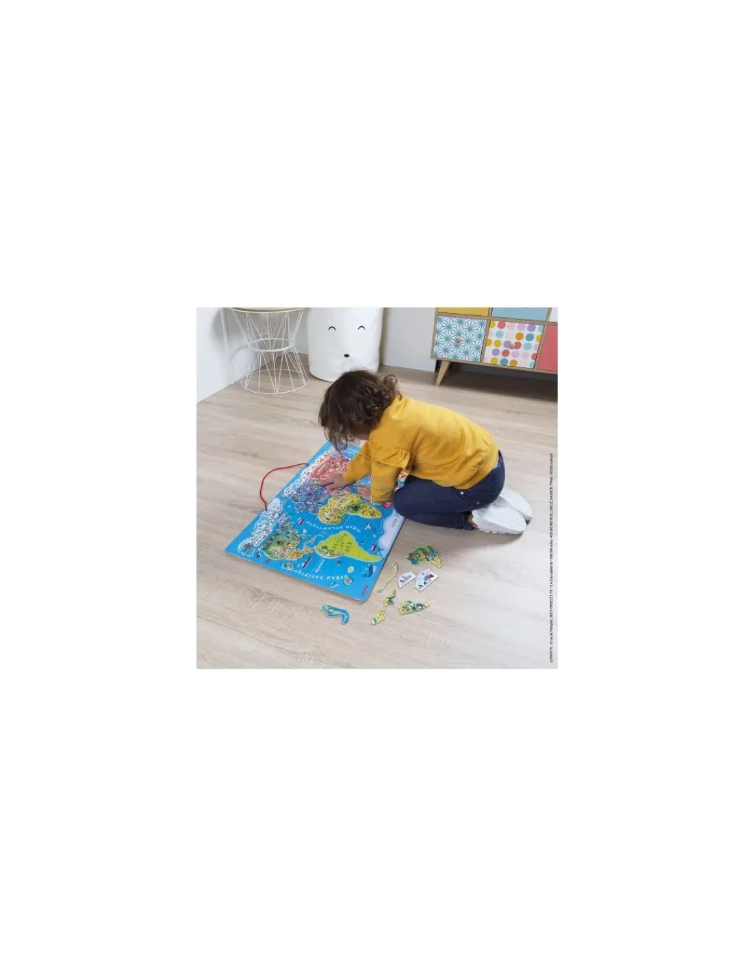 Enfant Janod Puzzle carte du monde magnétique -