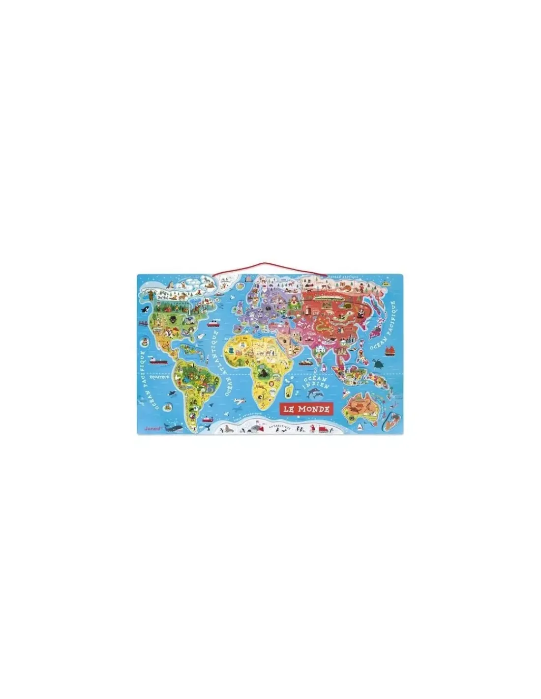 Enfant Janod Puzzle carte du monde magnétique -