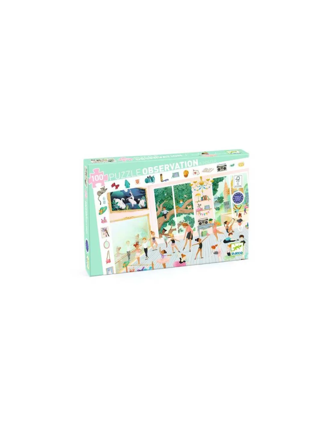 Djeco Puzzle d'observation 100 pièces L'école de danse -