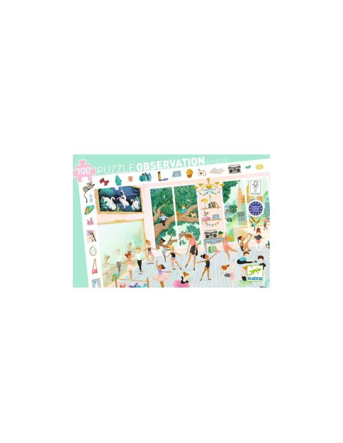 Djeco Puzzle d'observation 100 pièces L'école de danse -