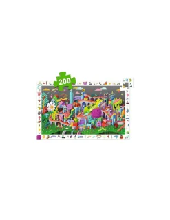 Djeco Puzzle d'observation Crazy Town 200 pièces -