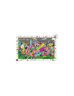 Djeco Puzzle d'observation Crazy Town 200 pièces -